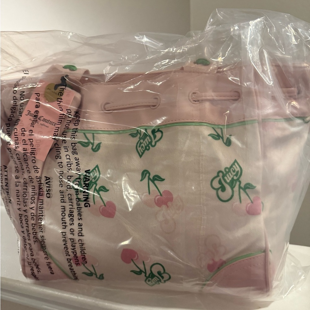 Juicy Couture Daydreamer Bag Retro Cherry Gelato Print Tote w/ Coin Pouch - Picture 4 of 5